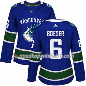 Vancouver Canucks Brock Boeser 6 Adidas 2017-2018 Blauw Authentic Shirt - Dames